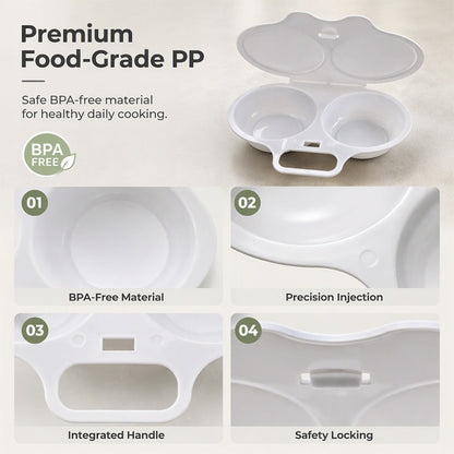 Khdnah® 🥚 50% OFF NOW! ⏱️ Microwave Egg Cooker – Perfect poached eggs in 2 mins, no oil & splash-proof – Quick, healthy & mess-free breakfast 🌿