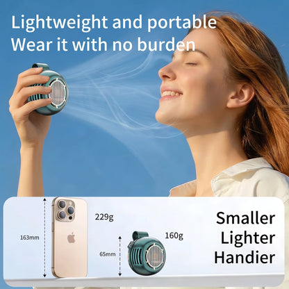 🌞Cooling Redefined:❄️ Powerful Airflow, All-Day Battery & Hands-Free🔋.