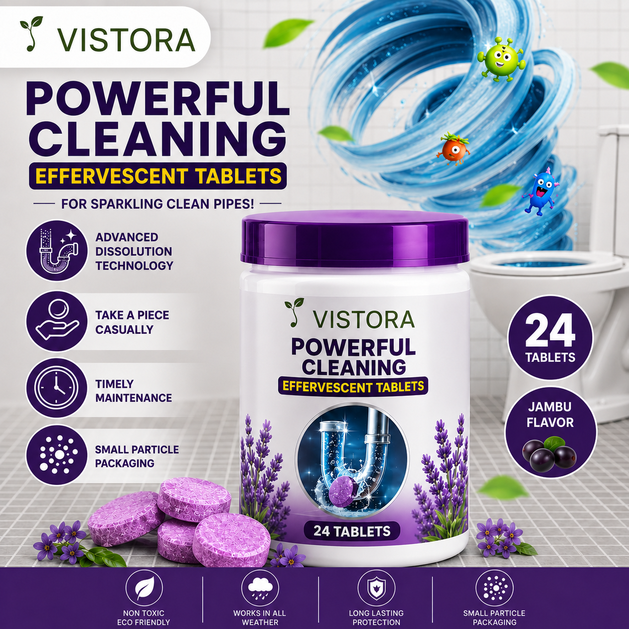 🔥Liapu Powerful Drain Cleaner | 99% Antibacterial Solution, Dissolves 200+ Clogs & Safely Cleans Pipes