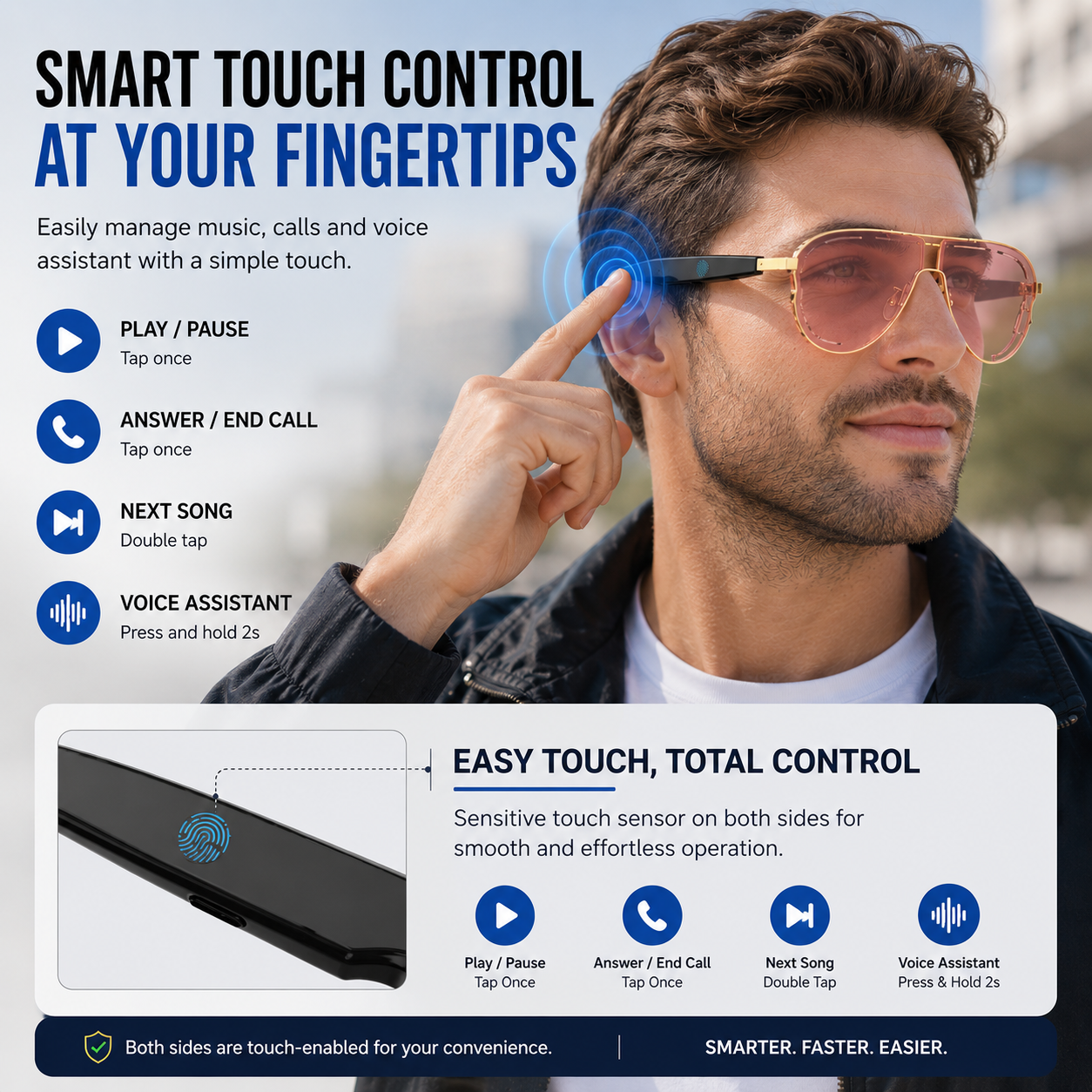 🔥 Premium Fashion Sunglasses - UV400 Protection • Polarized Lenses • Everyday Eye Comfort