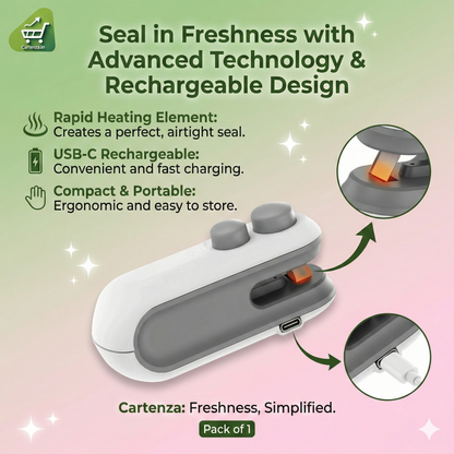 ✅ Seal Any Bag in Seconds! | 2-in-1 Mini Heat Sealer + Cutter 🔥