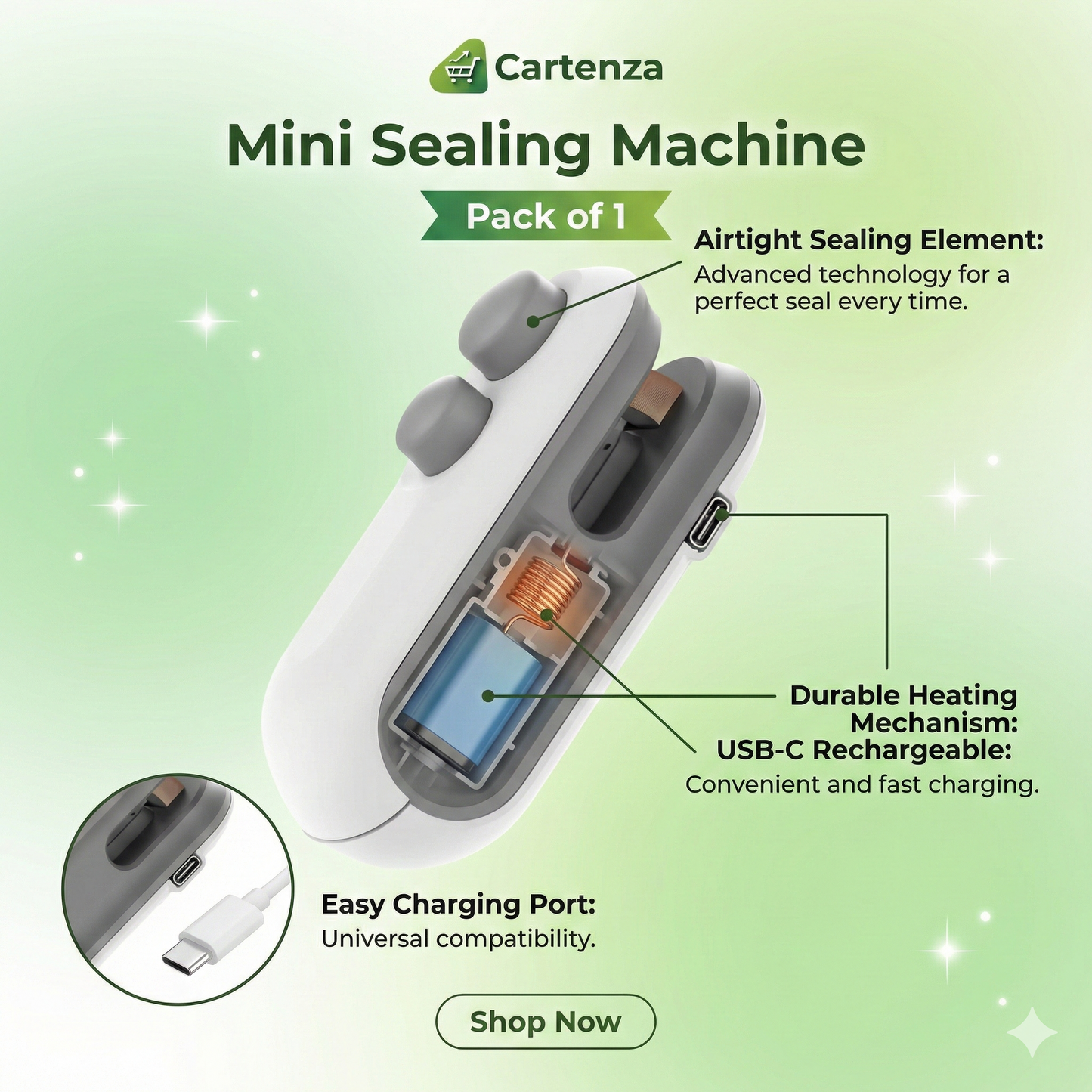 ✅ Seal Any Bag in Seconds! | 2-in-1 Mini Heat Sealer + Cutter 🔥