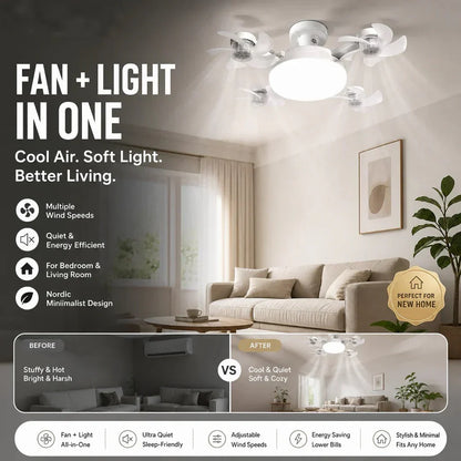 🏆LAST DAY SALE 50% OFF🎉💥Remote-Controlled LED Ceiling Fan Light-Saving Cooling & Lighting for Bedroom & Home
