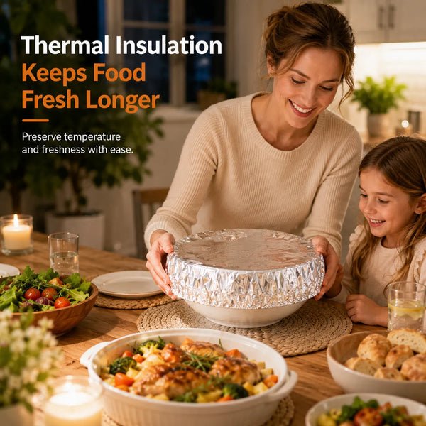 🍽️Reusable Thermal Aluminum Foil Food Cover | Insulated Dish Fresh-Keeping Tent Can be steamed or baked