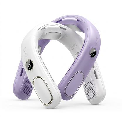 Semiconductor Cooling Neck Air Conditioner with LED Display | Long Battery Life Wearable Fan