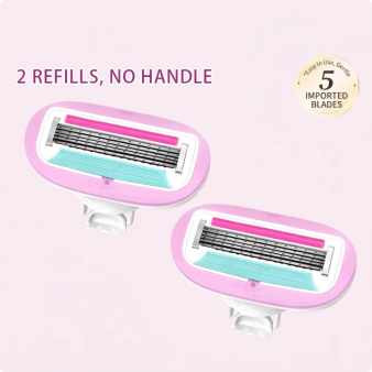 SilkGlide Premium 5-Blade Women's Body Razor Kit with Water-Activated Aloe Vera Serum