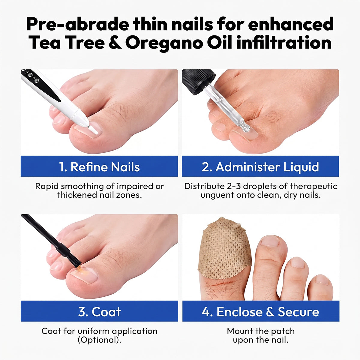 SOVS Professional Electric Nail Drill Pen | Nail Care Tool for Preparing Thickened Nails Before Treatment