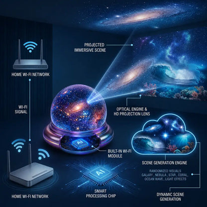 Official Store | 🎁🎁🎁SCNDR® 360° Smart Holographic Starry Sky Projector (HD Smart Dynamic 5D)