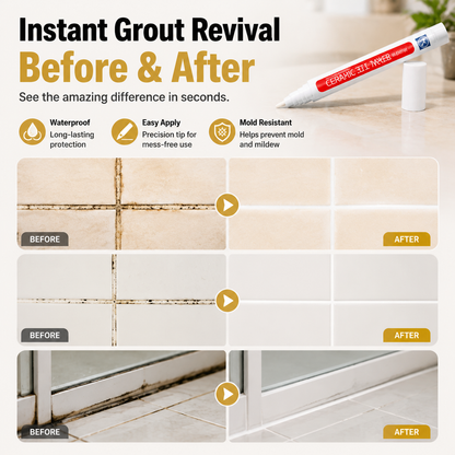 Junazilo® ✏️Grout Pen, Waterproof Anti‑Mold Tile Grout Refresher for Ceramic Tile Seams Bathroom Kitchen Floor