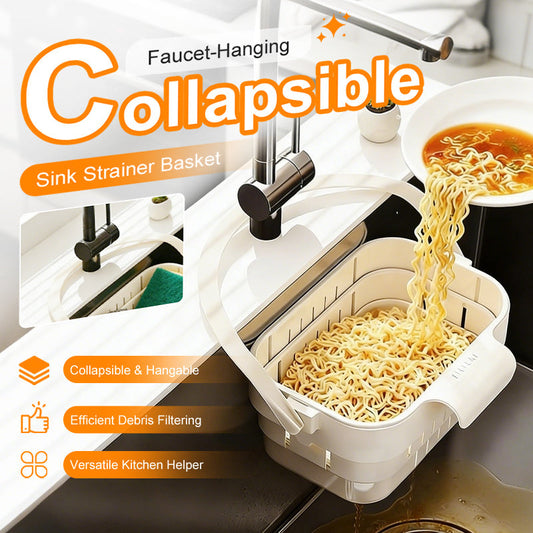 📢📢50% OFF !! ⏰Kitchen Collapsible Faucet-Hanging Sink Strainer Basket