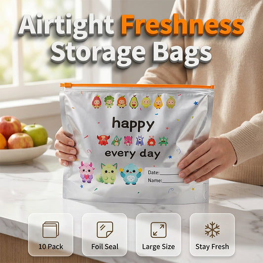 ✨Kitchen Reusable Aluminum Foil Sealable Storage Bags (10-Pieces)
