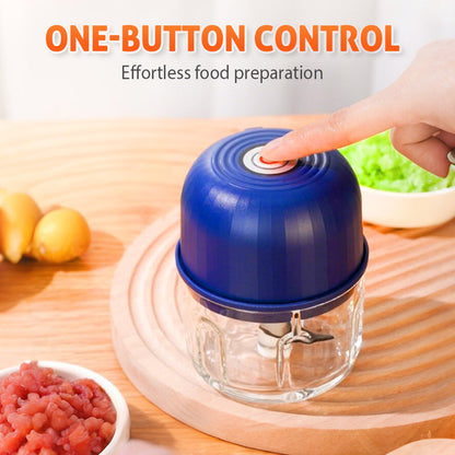 👶🥕🍎 50% OFF! Electric Mini Chopper with 3 Sharp Blades – Grind, Mince, Puree – Stainless Steel, Easy Clean