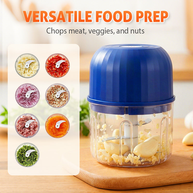 👶🥕🍎 50% OFF! Electric Mini Chopper with 3 Sharp Blades – Grind, Mince, Puree – Stainless Steel, Easy Clean
