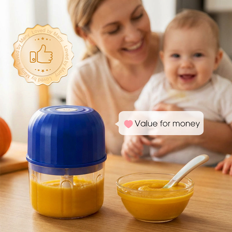👶🥕🍎 50% OFF! Electric Mini Chopper with 3 Sharp Blades – Grind, Mince, Puree – Stainless Steel, Easy Clean