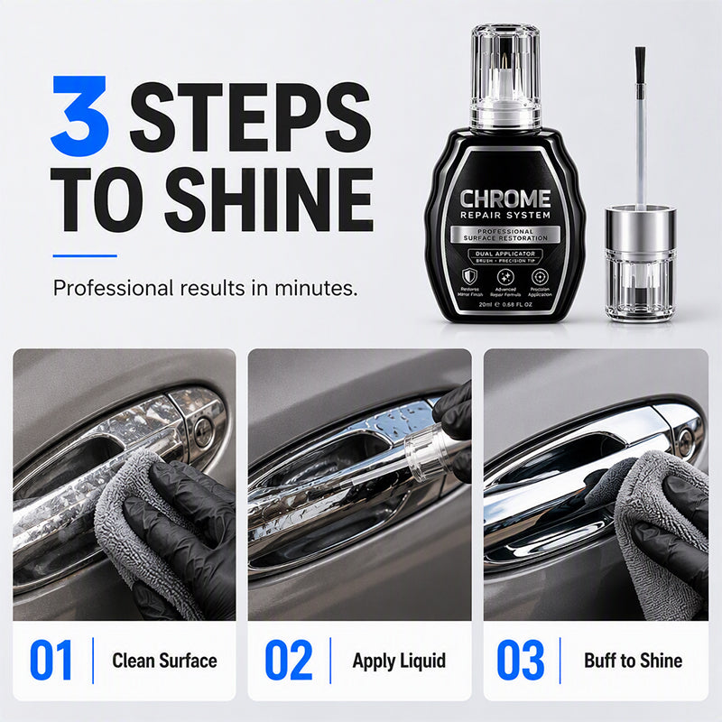 🥳 HOT SALE 2026 🥳💞 50,000+ SOLD! ✨🚗 Chrome Restoration Kit – Removes Oxidation & Restores a Brilliant Metallic Shine | Premium Quality