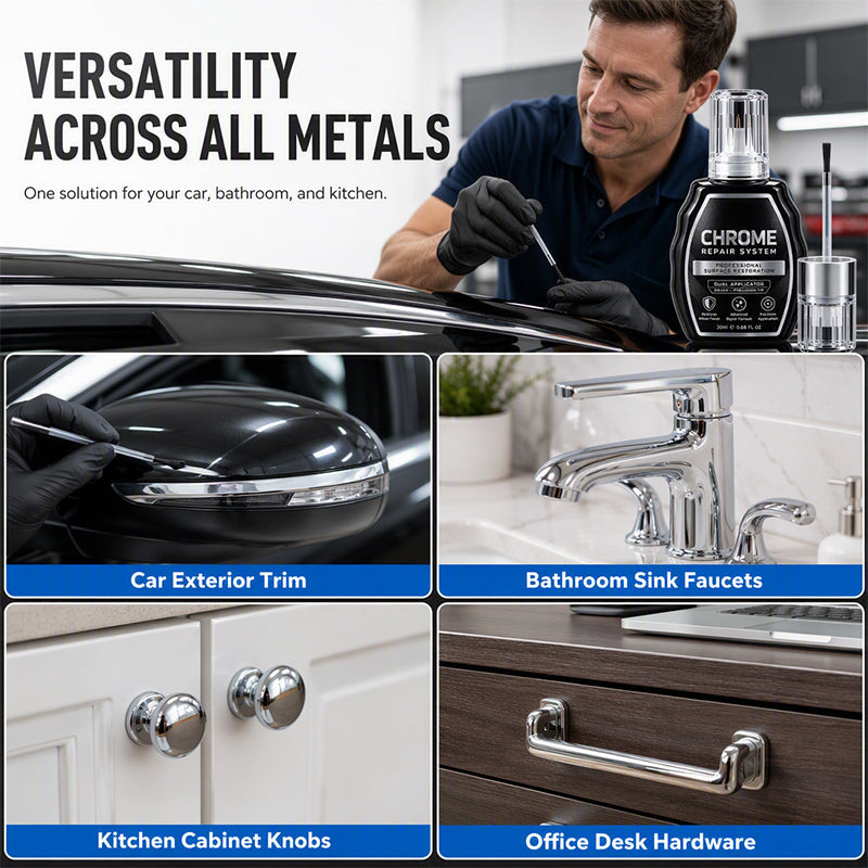 🥳 HOT SALE 2026 🥳💞 50,000+ SOLD! ✨🚗 Chrome Restoration Kit – Removes Oxidation & Restores a Brilliant Metallic Shine | Premium Quality
