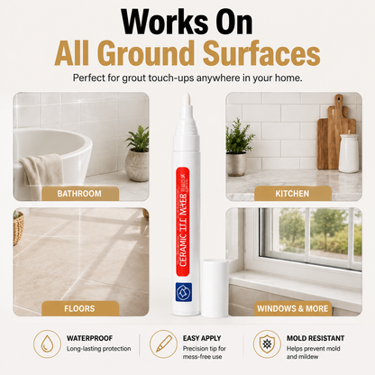 Junazilo® ✏️Grout Pen, Waterproof Anti‑Mold Tile Grout Refresher for Ceramic Tile Seams Bathroom Kitchen Floor
